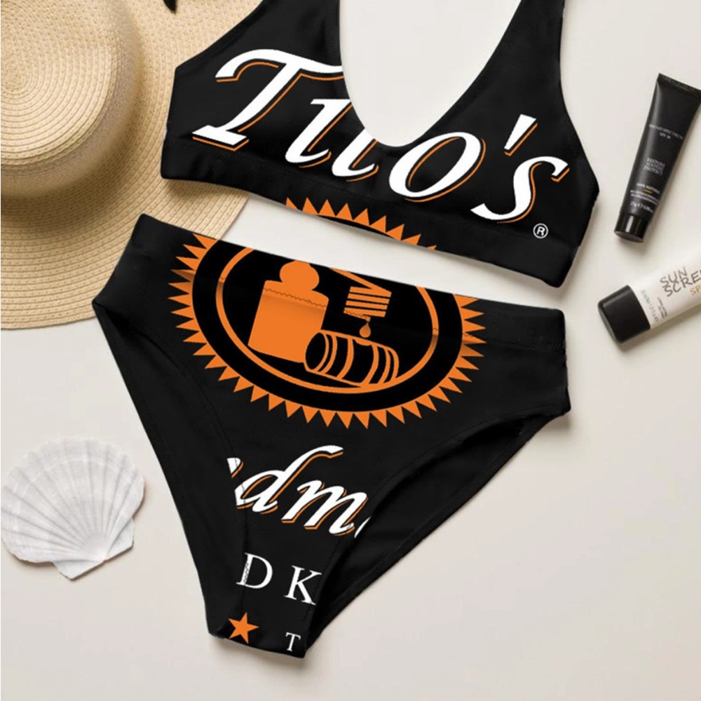 Tito's Black and Orange Bikini Set